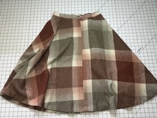 Vintage Womens JcPenney Fashions Wool Blend A-line Skirt Brown Plaid 26  Waist