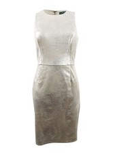 Lauren by Ralph Lauren Women's Petite Metallic Faux-Suede Dress