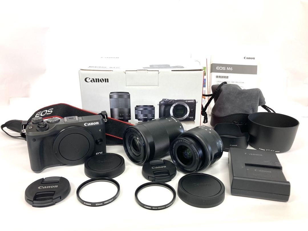 Canon - キャノン EOS M6 レンズキット EF-M15-45 EF-M55-200 Amazon | Canon ミラーレス一眼カメラ EOS M6 ダブルズーム