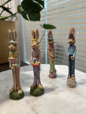 Vintage pencil Easter bunny figurines Set Of 4