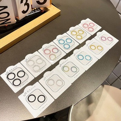 3D Bling Camera Lens Protector Ring Tempered Glass For iPhone 17 16 15 Pro Max