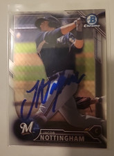 Jacob Nottingham 2016 Bowman Chrome Baseball Card Milwaukee Brewers #BCP244