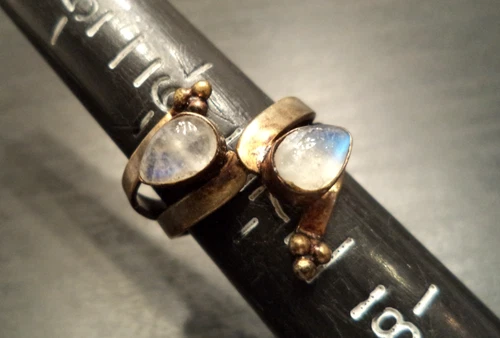 STUNNING VINTAGE ESTATE STERLING SILVER & MOONSTONE SZ 7 RING! G34194