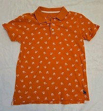 Mini Boden Polo Shirt Boys Top Size 11-12 Orange Skulls