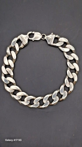 16MM 925 STERLING SILVER SOLID CUBAN LINK BRACELET-9" 81.05 GR - product listing photo