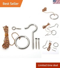 Hook and Ring Swing DIY Kit Heavy-Duty Hardware and String Ring Toss Game Ind...
