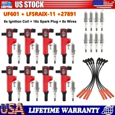 Energy Ignition Coil UF601 & Iridium Spark Plug & Wires set For Ram 1500 V8 4.7L
