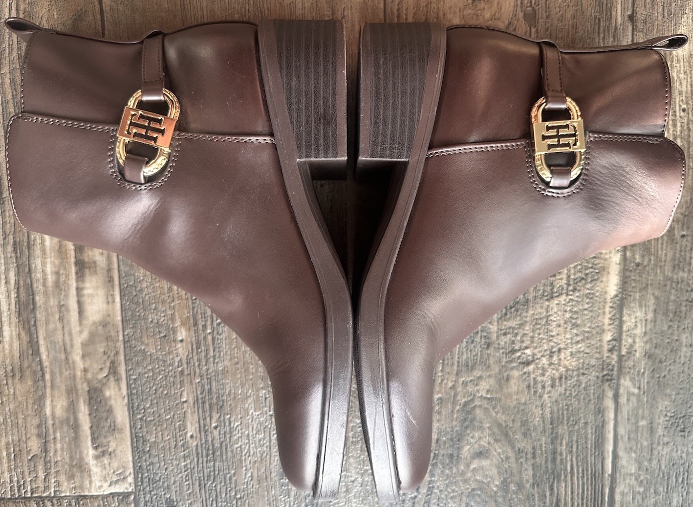 Tommy Hilfiger Women's Brown Leather Ankle Boots – Size 7.5 M