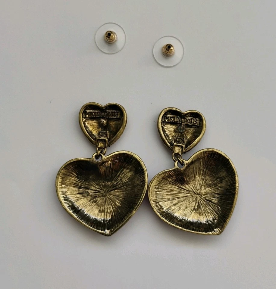 Pendientes de cristal rojo en forma de corazón Heidi Daus nuevos sin etiquetas Foto 3 de 4