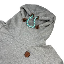 Naketano Women's Pullover Funnel Neck Hoodie Sweatshirt Heather Gray   Medium