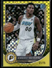 2025-26 Bowman Basketball Bennedict Mathurin #BCV-78 Chrome Yellow X-Fractor /75