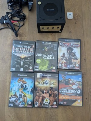 Schwarz Nintendo GameCube Bundle Konsole 2 Controllerd, Kabel & 6 Spiele FP