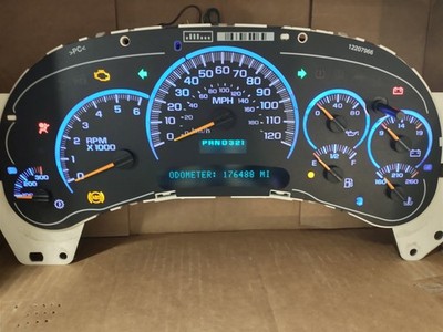 Silverado, Sierra, Tahoe, Suburban, Yukon Gauge Cluster Blue LED 176k  2003 2004