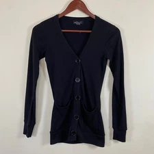 Vintage Y2K Wet Seal Cardigan Womens Small Button Up Black Grunge Bella Feminine