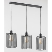 HäNgelampen 3X60W/E27 IP20 In Schwarz - Industrieller Stil