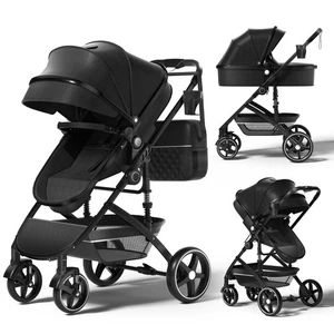 babyeap 2 in 1 Baby Stroller,Foldable Lightweight Carriage Reversible Bassinet