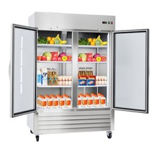 Commercial Upright Refrigerator, 32.2in, 43.2 Cu.ft, Dual Glass Door, Stainless