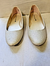 American Eagle Women's size 8.5 Gold Glitter Ballet Flats Dress Shoes Good Cond