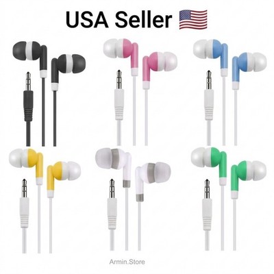 3.5mm In-ear Earbuds Headphones - Wired AUX Jack Earphone Stereo Great for Kids!