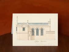 Hackney Grammar School by M. A. Gliddon (1834) - A5 Art Print Greeting Card