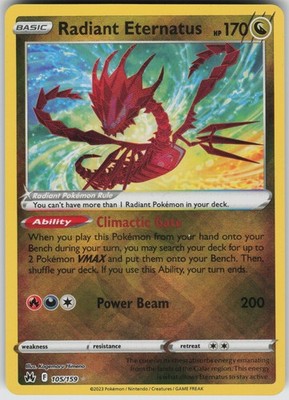Radiant Eternatus Radiant Rare Crown Zenith 105/159 Pokemon