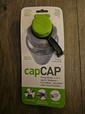 Human Gear CapCAP Nalgene Camelbak Green/Gray Narrow Wide Mouth Bottle Cap