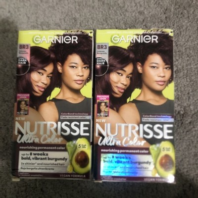 Garnier Nutrisse Ultra Color Br3 Intense Burgundy Permanent Hair Dye LOT OF 2