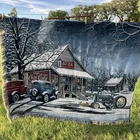 VTG Coca Cola John Deere Afghan Woven Throw Blanket Tapestry Pamela C Renfroe