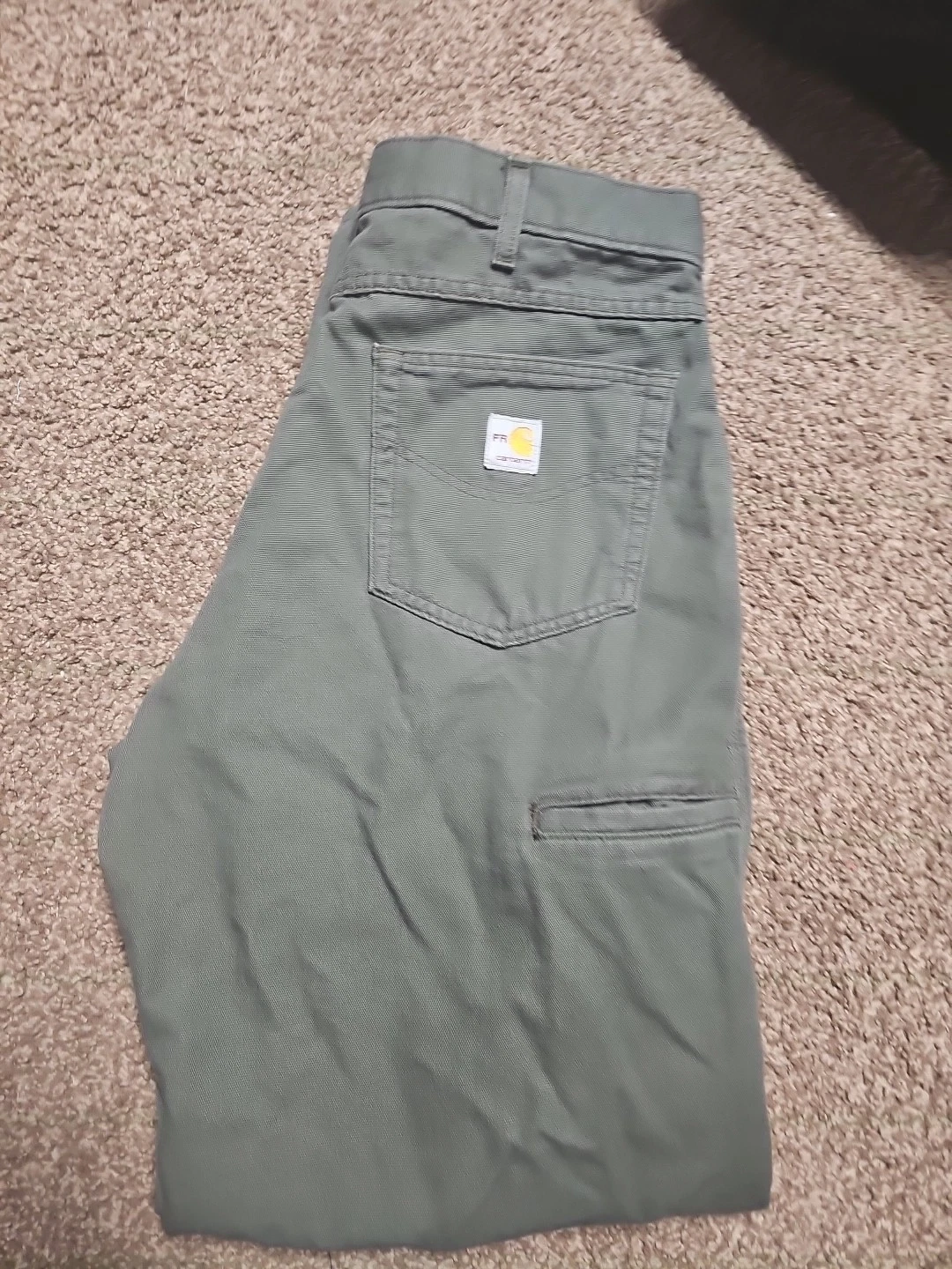 Carhartt FR Pants Men's 34x32 Moss Green Midweight Canvas Flame Resistant Used