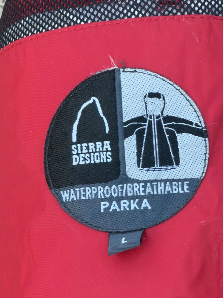 NUEVO - SIERRA DESIGNS Parka Impermeable/Transpirable en Bolsa #RN60918, Talla L, Rojo Foto 2 de 4