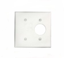 Leviton 2-Gang 1-Blank 1-Single 1.406-Inch Diameter, Device Standard, White