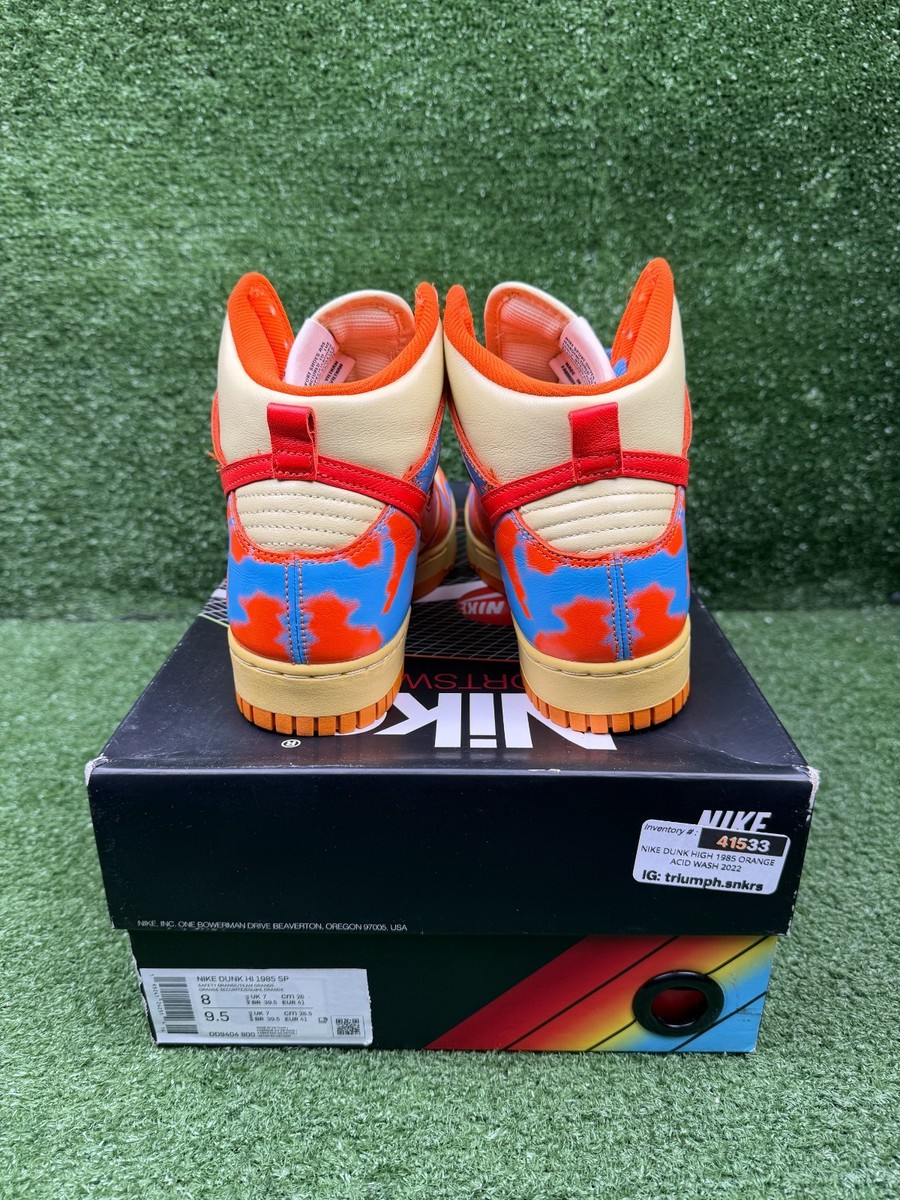 Size 8 - Nike Dunk 1985 High Orange Acid Wash 195241242514| eBay