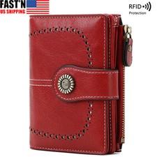 Women RFID Blocking Small Leather Wallet Credit Card Holder Mini Bifold Purse US