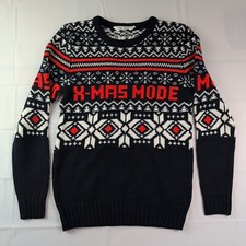 H M Ugly/Tacky Christmas Sweater- Navy Blue-X-Mas Mode-Boys Jumper-Sz. 10-12Y