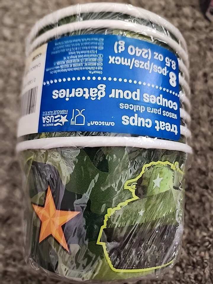 Camuflaje Ejército Camuflaje Héroe Militar Niños Fiesta de Cumpleaños 9.5 OZ Tazas de aperitivos 8ct Foto 3 de 4
