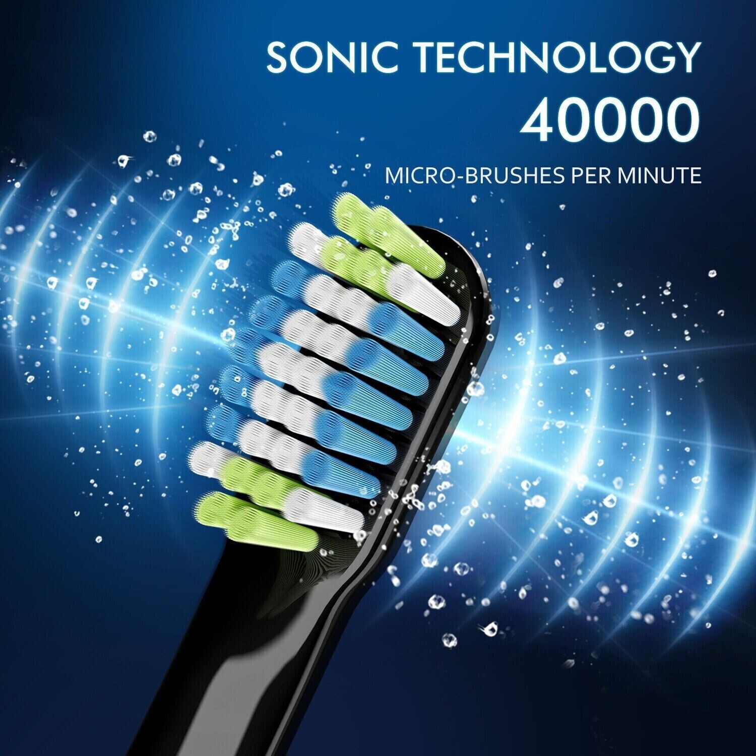 ATMOKO Soft Electric Toothbrush Sonic 3 Mode Rechargeable 10x Free