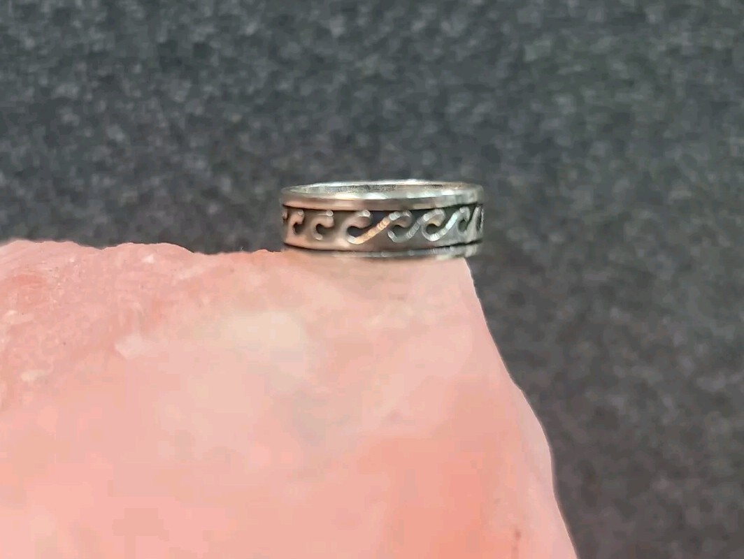 Oceanic Solid Sterling 925 Silver Ocean Wave Desi… - image 6