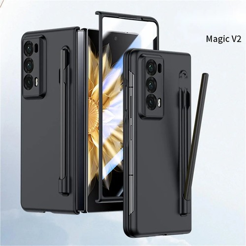 Matte Case For Honor Magic V2 VS2 Hard PC S Pen Holder Cover Glass Protector - Picture 25 of 35