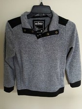 Gray Urban Pipeline Boy's Pulllover Sweatshirt With Pockets And Collar Size M
