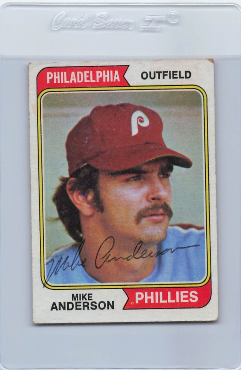 1974 Topps #619 Mike Anderson Phillies Signed Auto *G4331 | eBay