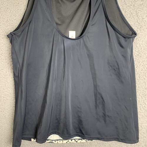 Tropical Escape Tank Top Womens Black Sleeveless Pullover Blouse Shirt Size 14 - Picture 11 of 12