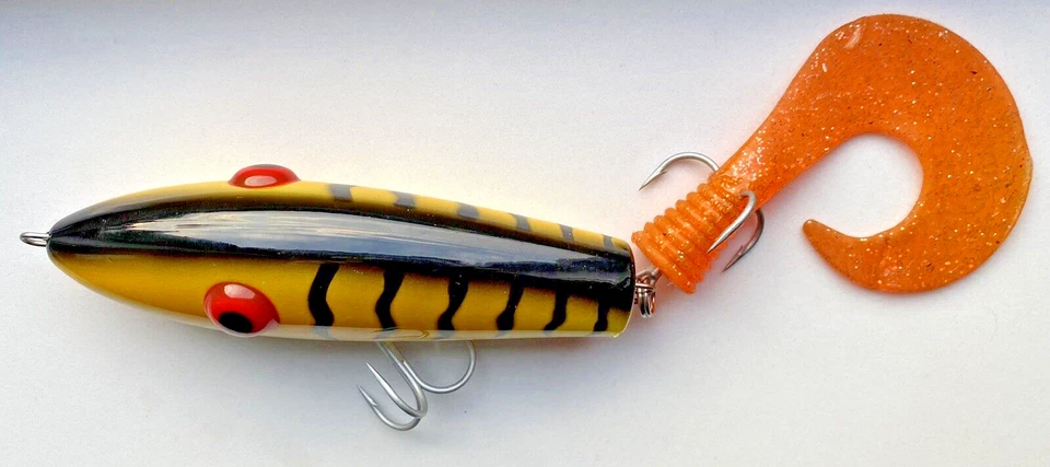 Zalt Zam Z Tail Medium Yellow Perch (38) Jerktail Jerkbait Wobbler Hecht Köder - Bild 4 von 4