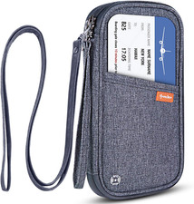 RFID Family Passport Wallet Holder Waterproof, Travel Document Organizer Credit