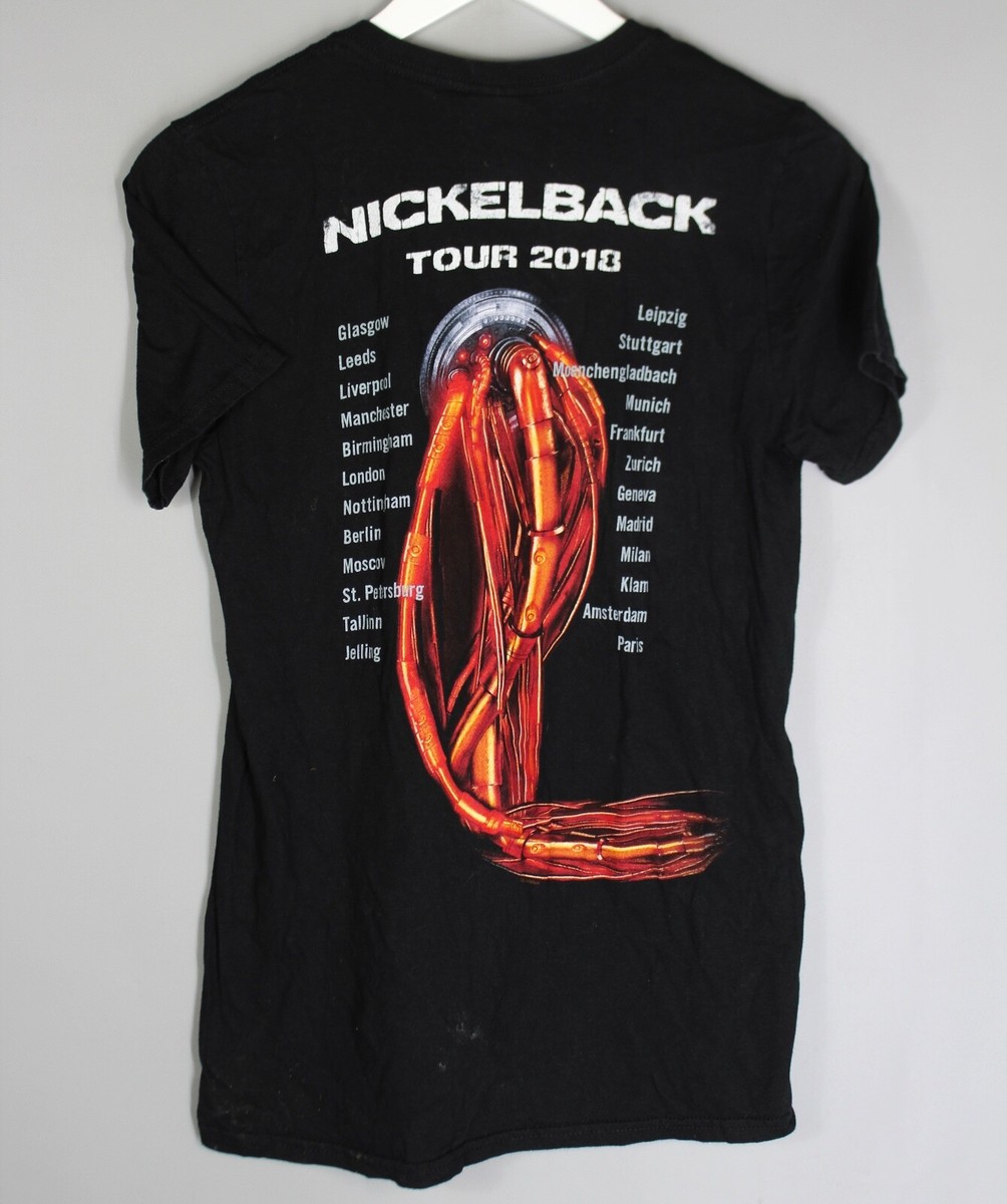 NICKELBACK FEED THE MACHINE TOUR 2017 BLACK GRAPHIC T SHIRT SZ S