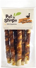 Pet 'n Shape Duck 'n Hide Twist - Duck Wrapped Rawhide Dog Treats, 6 Count