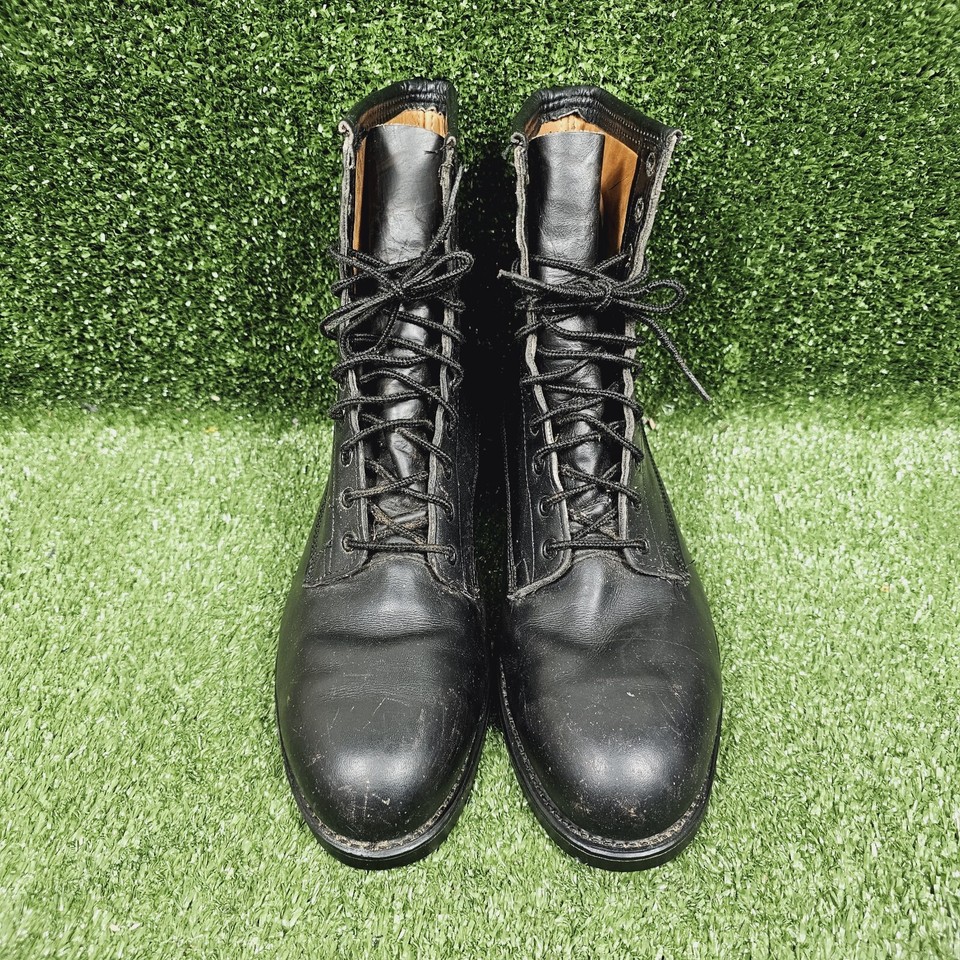 Addison Shoe Company 1977 Military Black Leather Lace Up Combat Boots