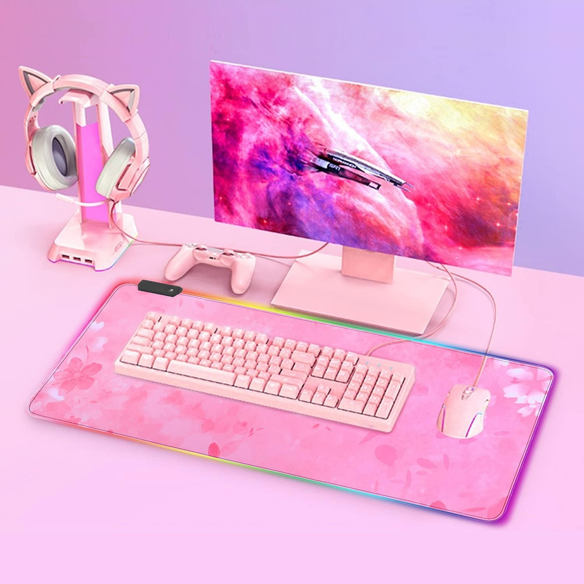 RGB Gaing Ouse Pad With Wireless Charging 10W - 31.5"x11.8