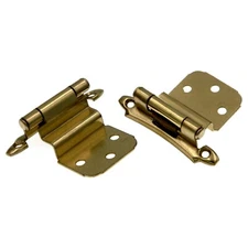1 Pair Amerock Polished Brass Face Mount Self-Closing 3/8" Inset Hinges BP7928-3