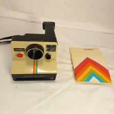 POLAROID ONE STEP RAINBOW SX-70 LAND CAMERA W/ STRAP  MANUAL UNTESTED As Is