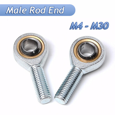 Male Rod End, Bearing Rose Joint,Left / Right Hand Thread M5 M6 M8 M10 M12 - M30